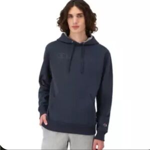 Champion Embossed Powerblend Men's Dark Blue Hoodie